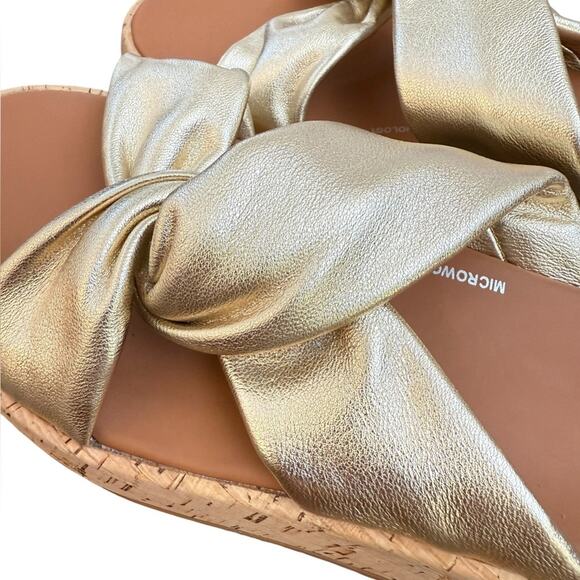 NWOT FitFlop F-Mode Twist Platform Gold Slide Sandals – Sz 9M - Picture 6 of 9